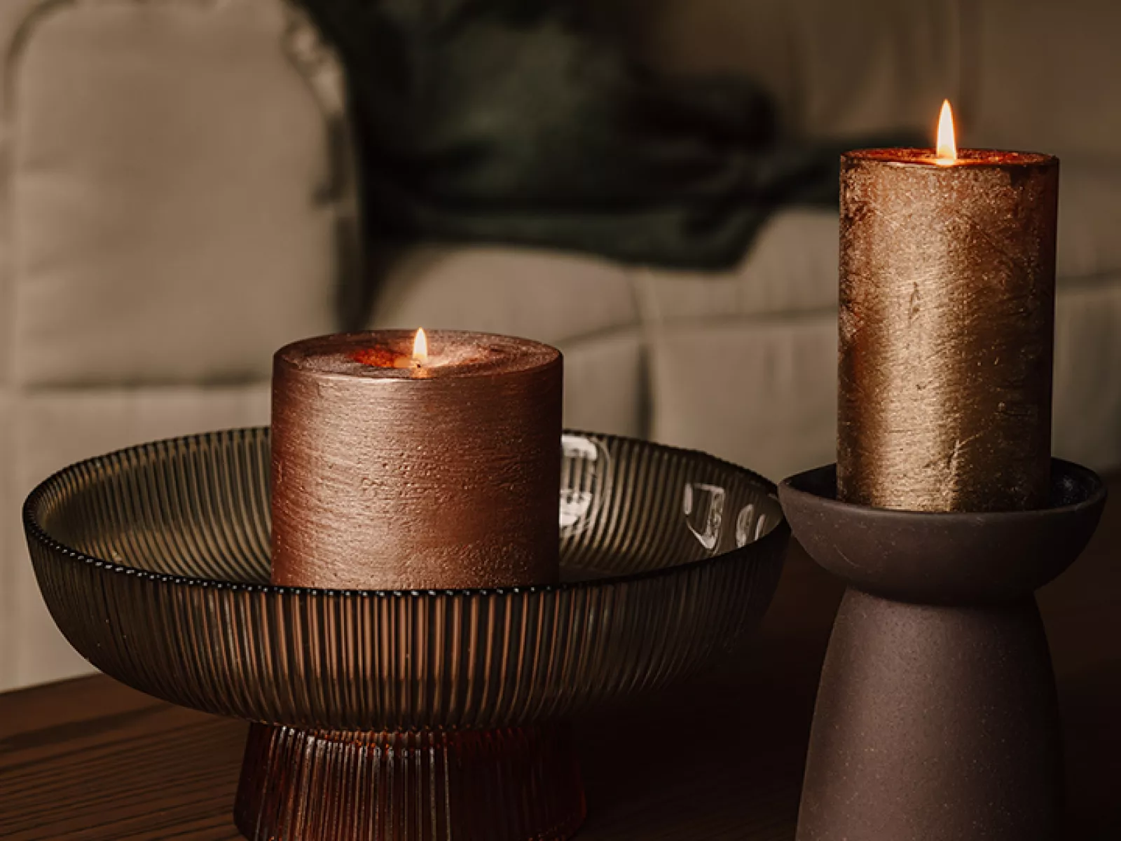 Metallic Pillar Candles