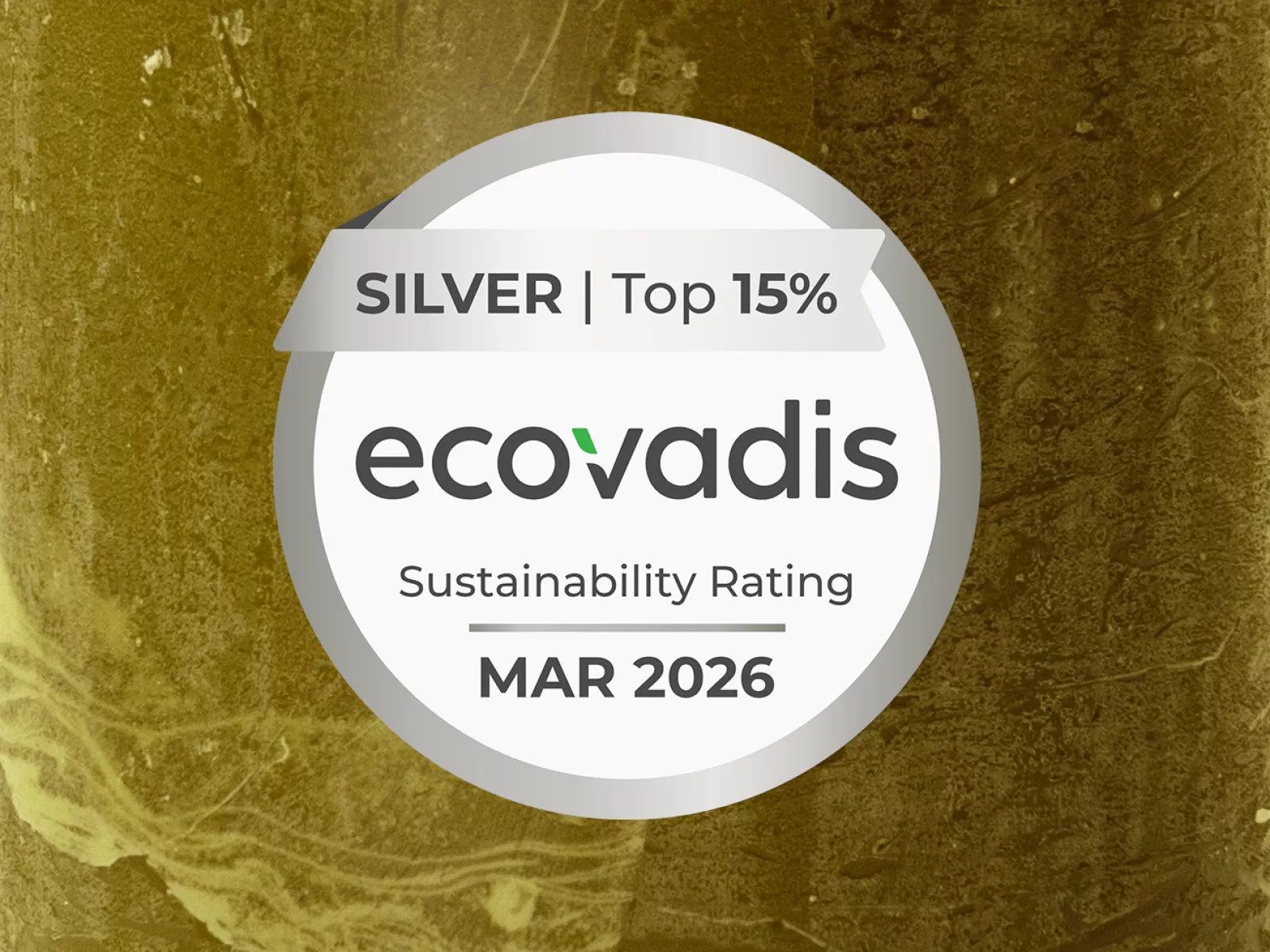 Ecovadis Silver logo on rustic candle
